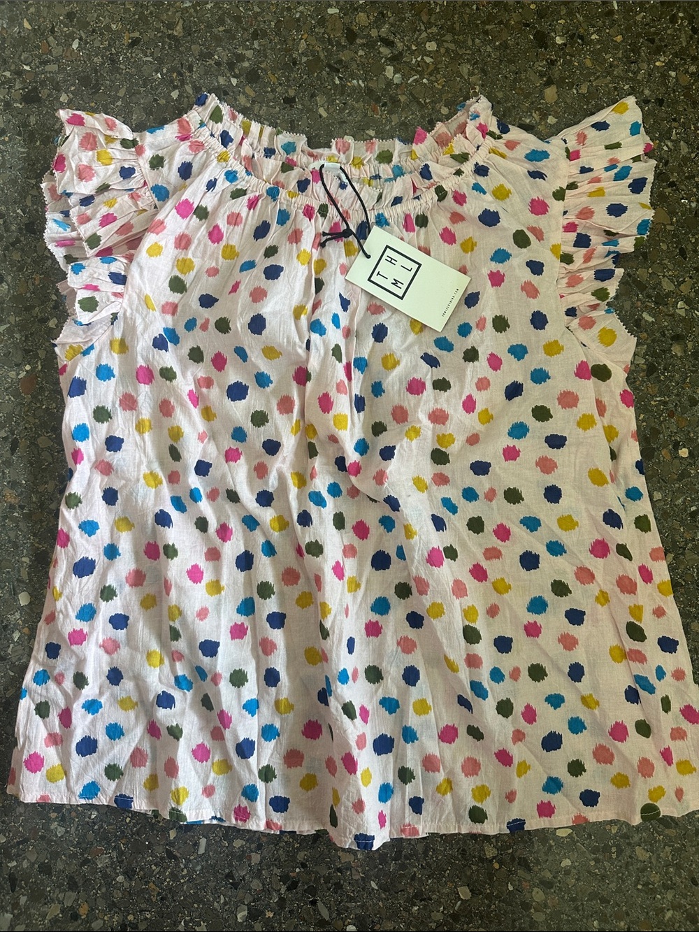 Women’s ' Multicolor Polka Dot Pajama Top - light pink